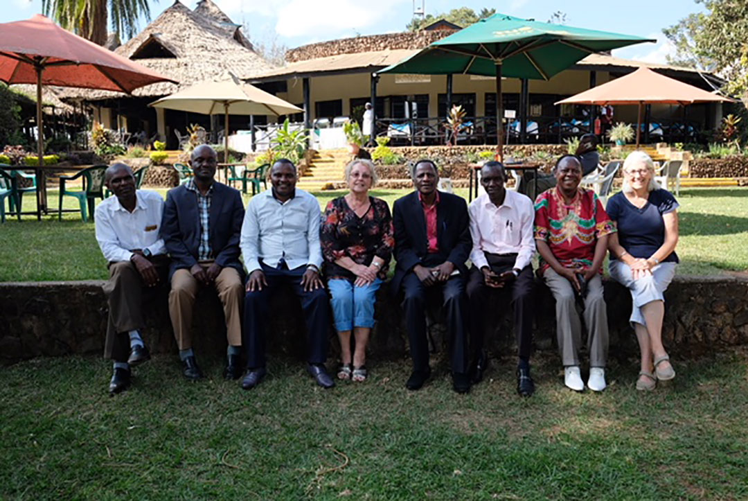 Kenya : September 2018 : The TABS Kenyan trustees with friends, and Kath and Rachel from TABS International after a productive meeting
