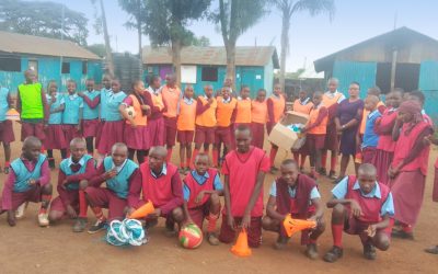 Children recieved new sports kit and equipment